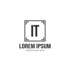 Initial IT logo template with modern frame. Minimalist IT letter logo vector illustration