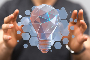 Bright idea in hand concept design art.