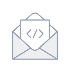 Email icon with coding symbol