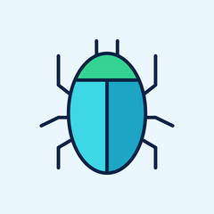Computer bug icon. Computer virus vector icon. Software bug or program bug vector symbol for apps and websites