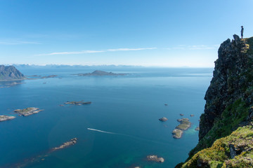 View from the Floya peak in Lofoten Norway