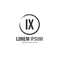 Initial IX logo template with modern frame. Minimalist IX letter logo vector illustration