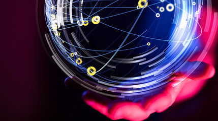 Digital Network and data concept