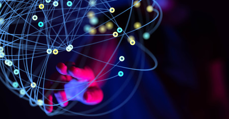 Digital Network and data concept