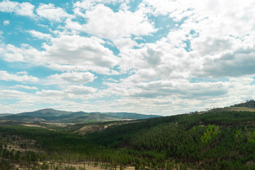 Fototapeta premium landscape with blue sky and clouds