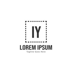 Obraz premium Initial IY logo template with modern frame. Minimalist IY letter logo vector illustration