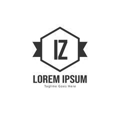 Fototapeta premium Initial IZ logo template with modern frame. Minimalist IZ letter logo vector illustration