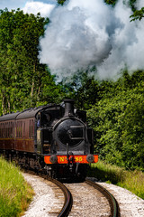 Fototapeta na wymiar Old Black and Red Heritage Steam Train