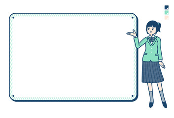 simple type school girl Green Blazer_board navigation