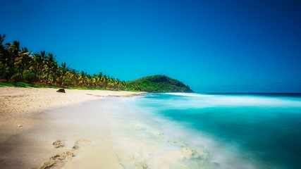 Long exposure to Grand Anse beach in Reunion Island - Touristic place - Reunion Island
