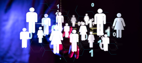 group of people talking in social network.