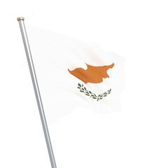 Cyprus flag blowing in the wind. Background texture. 3d rendering, wave. - Illustration...Isolated on white.