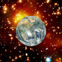 View of the planet earth from space. Gas, nebula, stars. The elements of this image furnished by NASA.