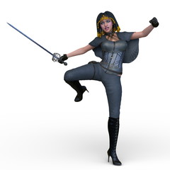 Obraz premium 戦う女戦士