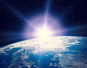 Wonderful sunrise. The elements of this image furnished by NASA.