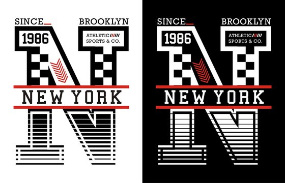 Typography design New York sport for t-shirt printing design and various uses, vector image.