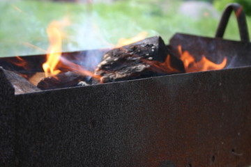 fire in the fireplace