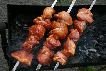 meat on grill