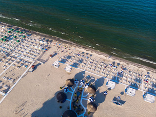 Aerial view of Mamaia, Constanta, popular tourist place and resort on black sea in a Romania