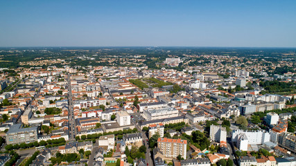 Aerial view of La Roche sur Yon city centre in Vendee