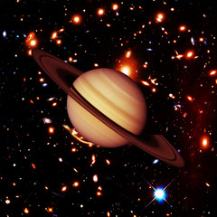 Saturn and stars. The elements of this image furnished by NASA.