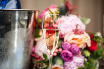 Wedding champagne welcome drinks