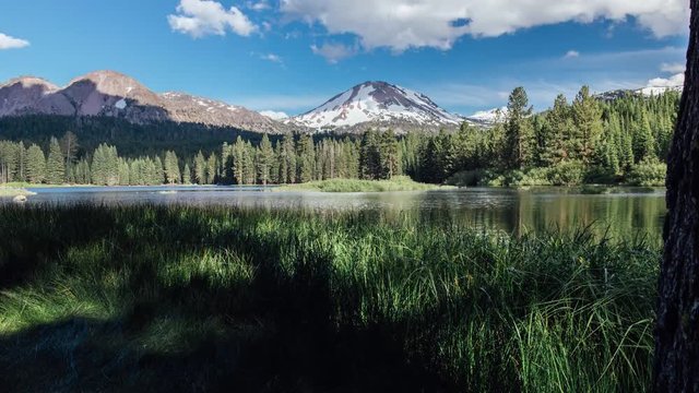 Manzanita Lake under Mt Lassen Volcano