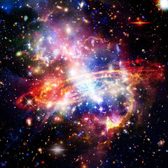 Fototapeta premium Space Background with Colorful Galaxy Cloud Nebula. The elements of this image furnished by NASA.