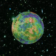 Extrasolar planet. Exoplanet. Alien planet.  Outer space and stars. The elements of this image furnished by NASA.