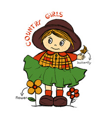 Country girls, kids t-shirt print