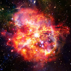 Obraz premium Space Background with Colorful Galaxy Cloud Nebula. The elements of this image furnished by NASA.