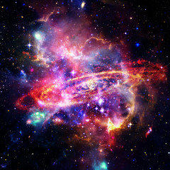 Obraz na płótnie Canvas Space Background with Colorful Galaxy Cloud Nebula. The elements of this image furnished by NASA.
