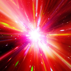 Naklejka premium Vivid colorful background with starburst. Abstract radial lines fading into background. The elements of this image furnished by NASA.