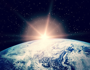 Marvelous sunrise. The elements of this image furnished by NASA.