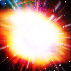 Big splash in universe. Space background. Colorful lights.The elements of this image furnished by...