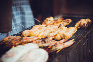 Street fast food in the city