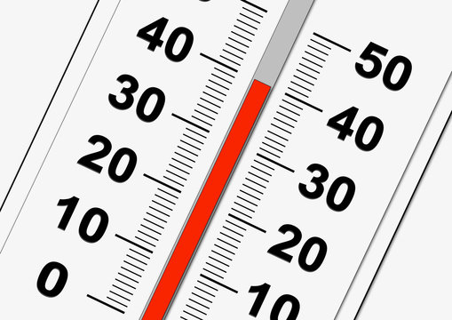 Canicule Thermometre 40 Degres Rouge