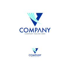 Dynamic Letter V logo Design Template