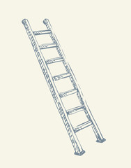 Folding stepladder. Vector drawing icon