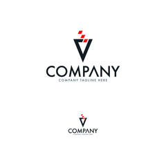 Letter V Logo and Technology Logo Template