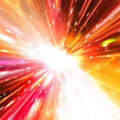 Vivid colorful background with starburst. Abstract radial lines fading into background. The...