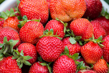 Fresh ripe organic red sweet strawberries