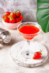 Strawberry Margarita cocktail in glass