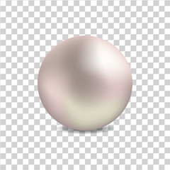 Realistic pearl  for luxury accessories. Decoration pearl logo, icon for cosmetic, jewelry, jewelry shop on white background. vector eps 10