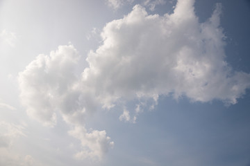 Scenic sky. Beautiful white soft fluffy clouds on a blue sky background