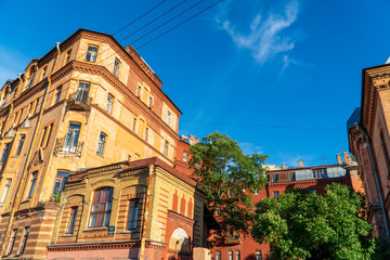 Russia. Old courtyards in the center of St. Petersburg