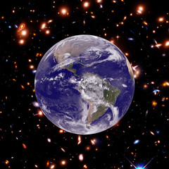 View of the planet earth from space. The elements of this image furnished by NASA.