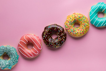 Colorful sweet background with copy space. 