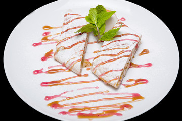 apple strudel with a piece of mint for d cor