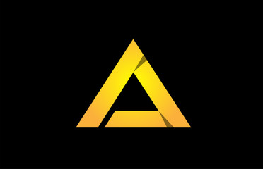 A yellow black alphabet letter logo icon design sign